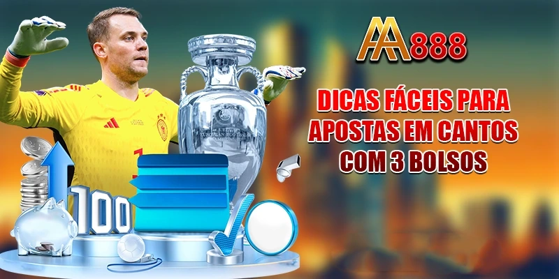 Dicas fáceis para apostas em cantos com 3 bolsos